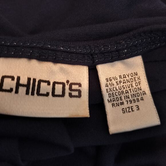 Chico's Viscose Stretch Jersey Top Long Seeve Teal - Picture 8 of 8